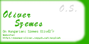 oliver szemes business card